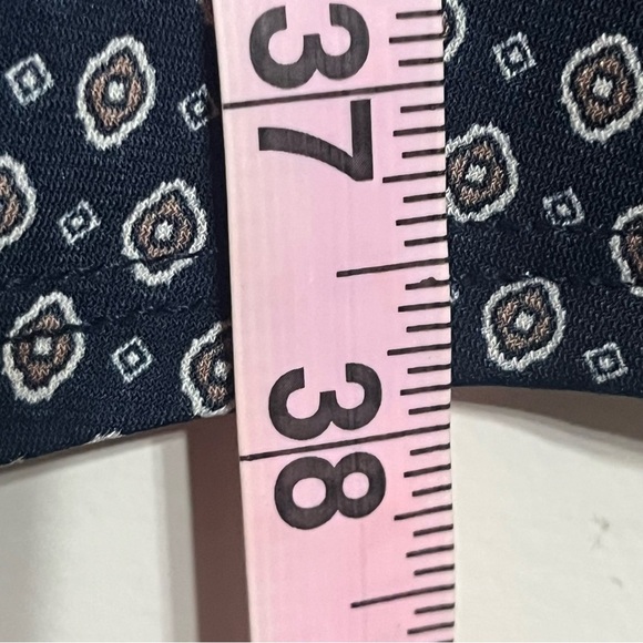 Gilli Carenza Faux Wrap Geometric Print Size Small V-Neck Dress Navy Blue - Picture 9 of 12